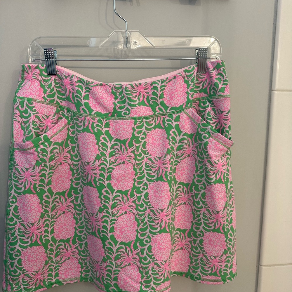 Lilly Pulitzer Pink and Green A-Line Mini Skirt Resort Wear